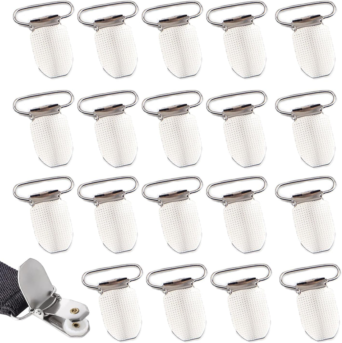 25 Pack Mens Suspender Clips Replacement 1 Inch Bed Sheet Straps Clips Clamps for Bed Sheet Holder Straps Bed Sheet Fasteners Mattress Suspenders Sheet Corner Holders Adjustable Boot Straps