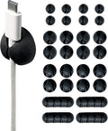 Wrap-It Storage Cable Clips - (Assorted 28-Pack) Black