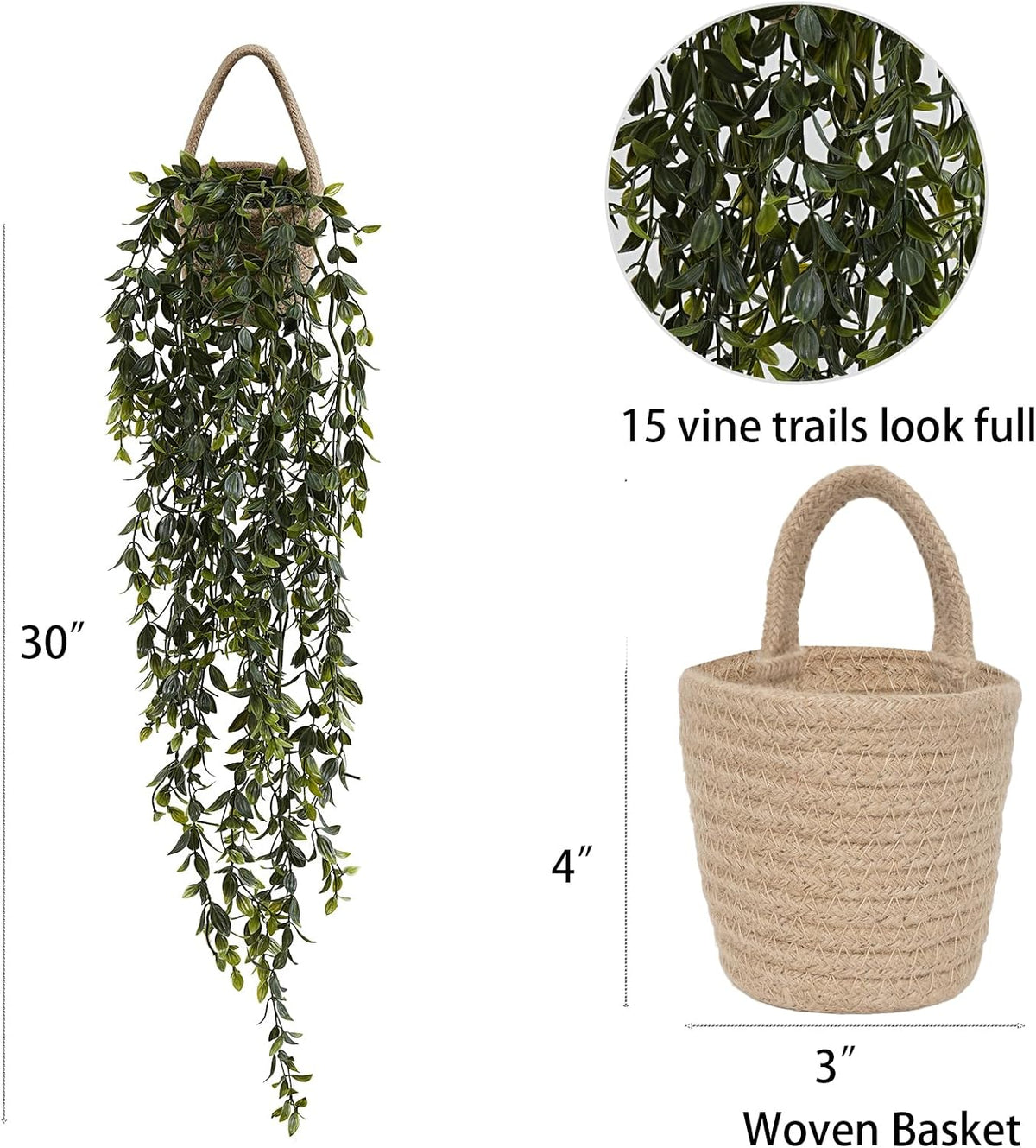 Fake Hanging Plants Potted Artificial Mandala 2PCS