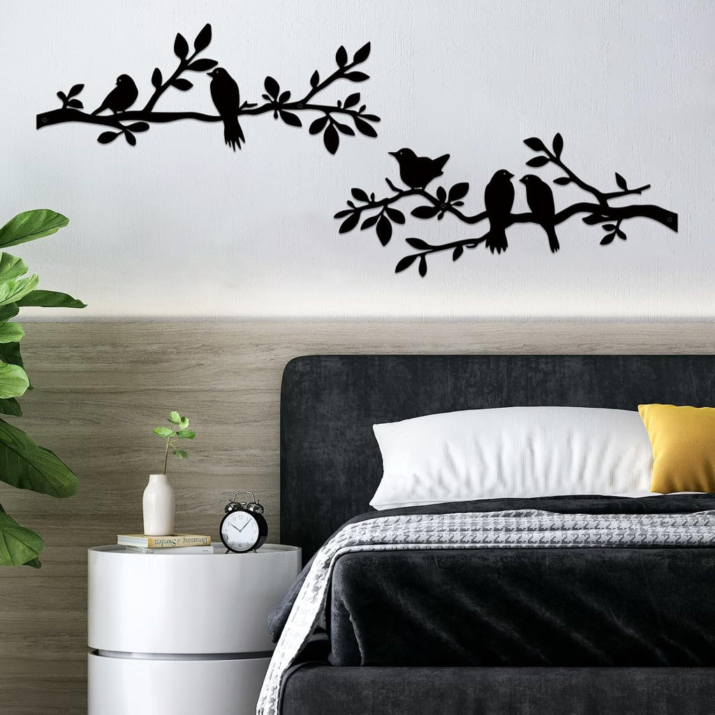 ESTART 2 Pcs Metal Birds Wall Art, Metal Vivid Birds Outdoor Wall Decor