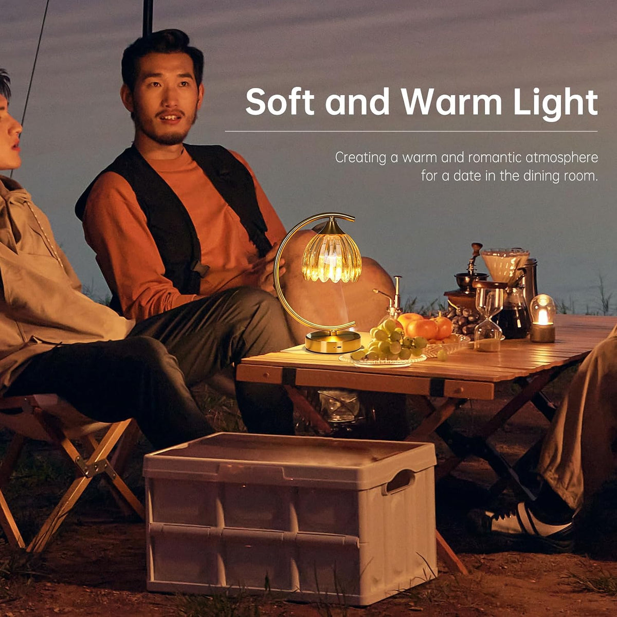 Shenmoyl Set of 2 Tulip Table Lamp, 5200mAh Cordless Touch Control Table Lamp with 3 Color Temps & Stepless Dimming, Rechargeable Battery Table Lamp for Living Room, Bedroom, Shelf (Amber Tulip)