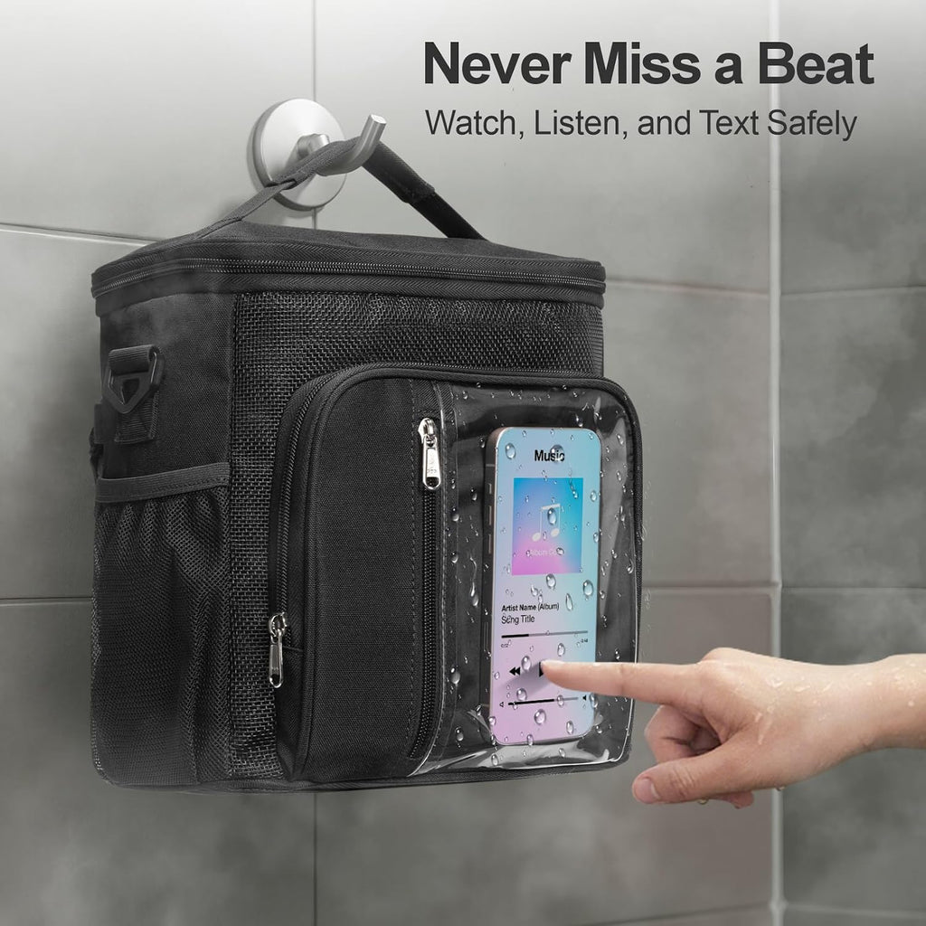 F-color Crossbody Shower Caddy Portable - Shower Bag with Hands-Free Strap