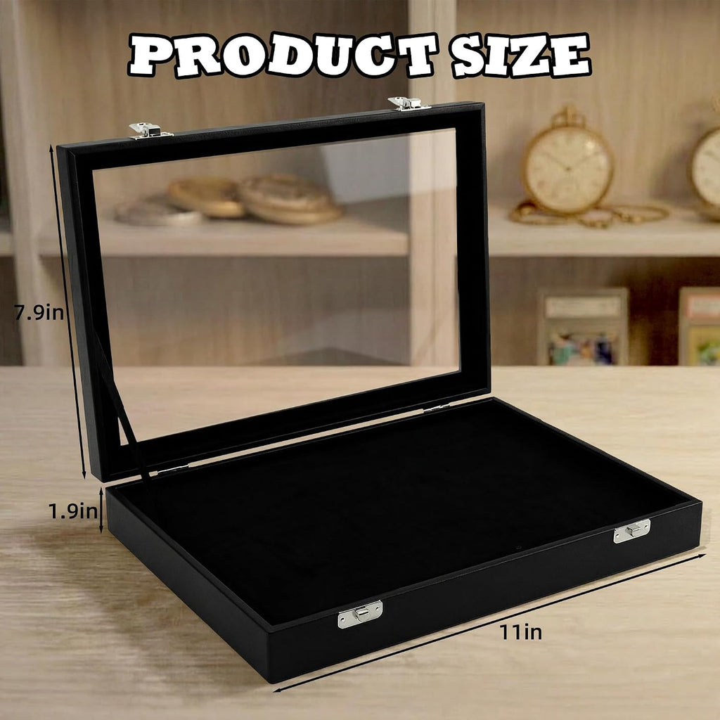 Wowagoga 11x8 Inch Dustproof Enamel Pin Display Case Shadow Box