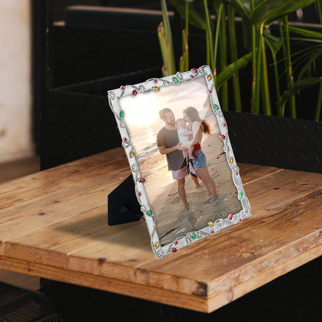 LARAINE Picture Photo Frame 8x10 Metal 2026 Christmas High Definition Display Pictures for Tabletop Home Decorative Holiday Gift (Silver,8x10)