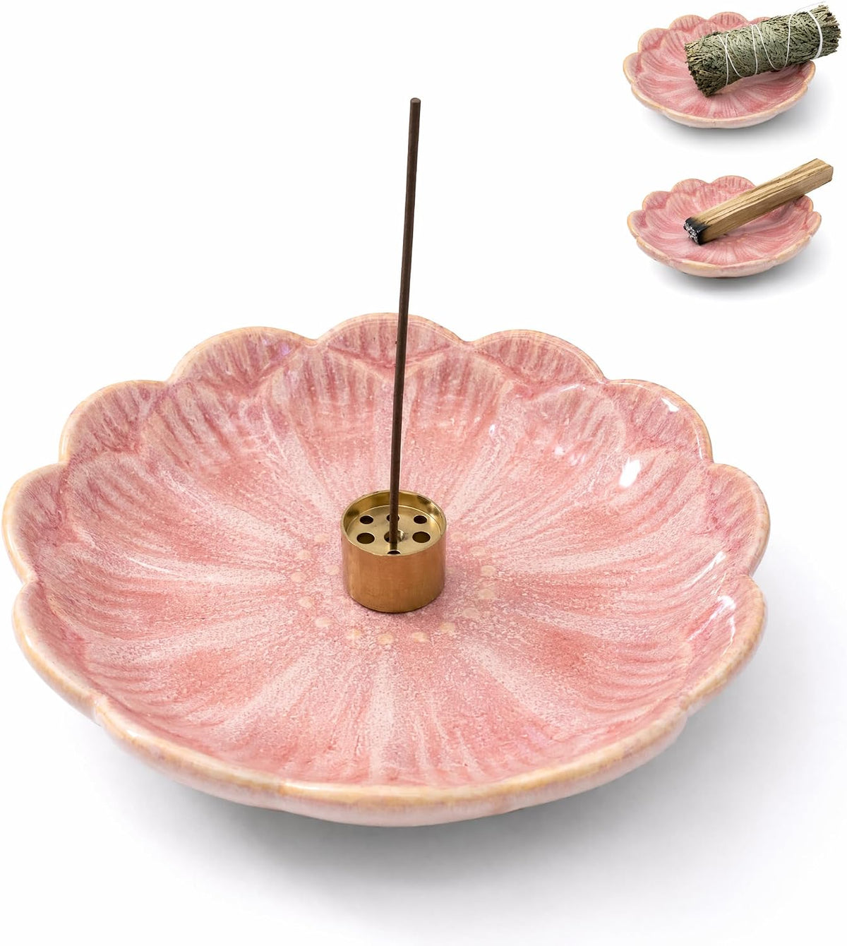 Pinehaven Pink Lotus Incense Holder, 5.5 Inch Cute Flower Japanese