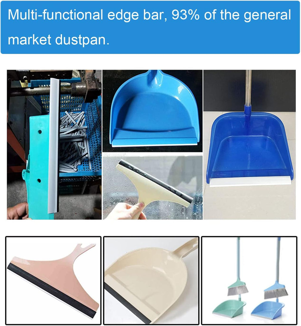 2 Pack Dustpan Edge Strip Replacement Dust Pan Edger Lip Strips Parts for Dust Pans with Long Handle Broom and Dustpan Set Combo Upright Stand Up Dustpans