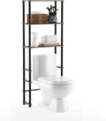 Furinno Turn-N-Tube with 3 Shelves Toilet Space Saver, French Oak Grey/Black