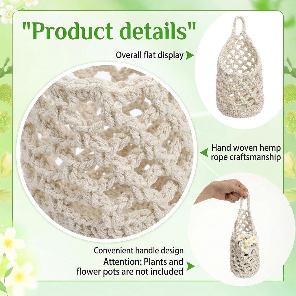 6 Pack Macrame Plant Hangers, Small Hanging Planters for up to 5 Inch Pot