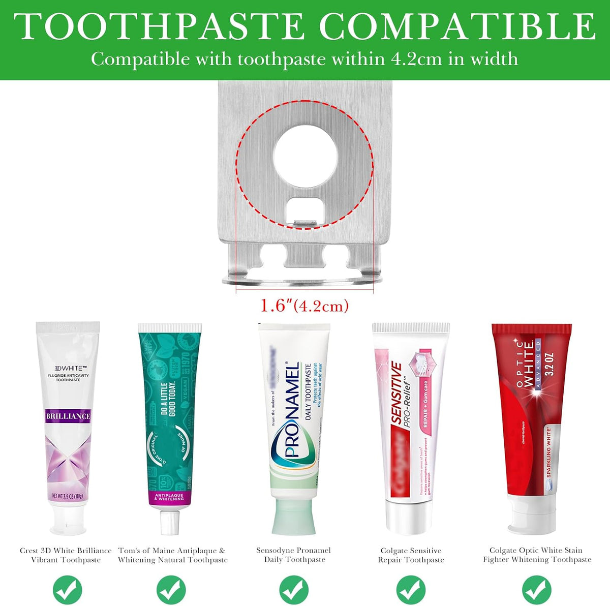 Linkidea 2 Pack Electric Toothbrush Holder Wall Mounted, Stainless Steel 3 in 1 Brush and Toothpaste Cup Holder, Self Adhesive Organizer for Bathroom Shower