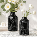 Kimdio Ceramic Vase Set, Black, 2pcs