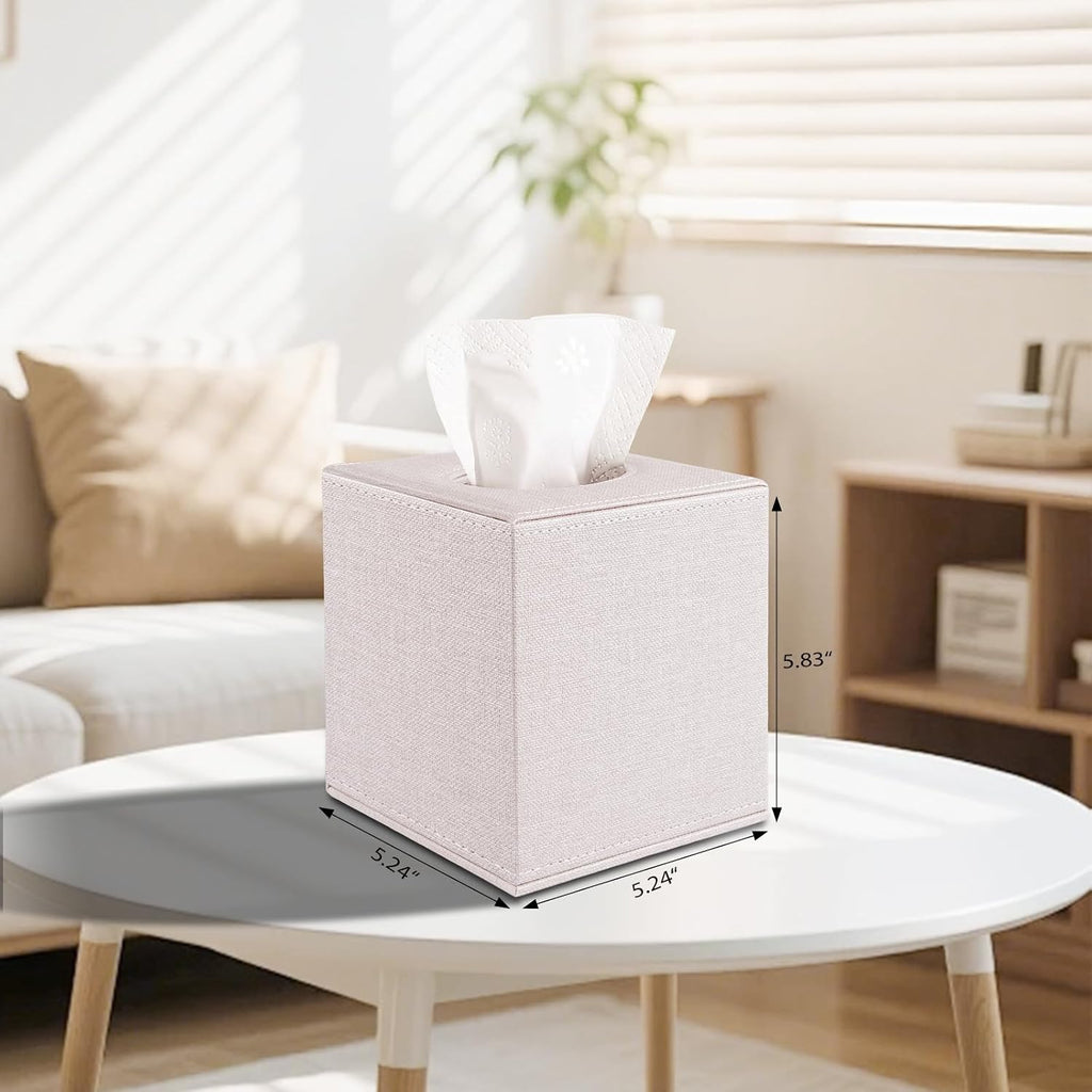 4 Pack Square Tissue Box Cover with Magnetic Bottom Tissue Box Holder