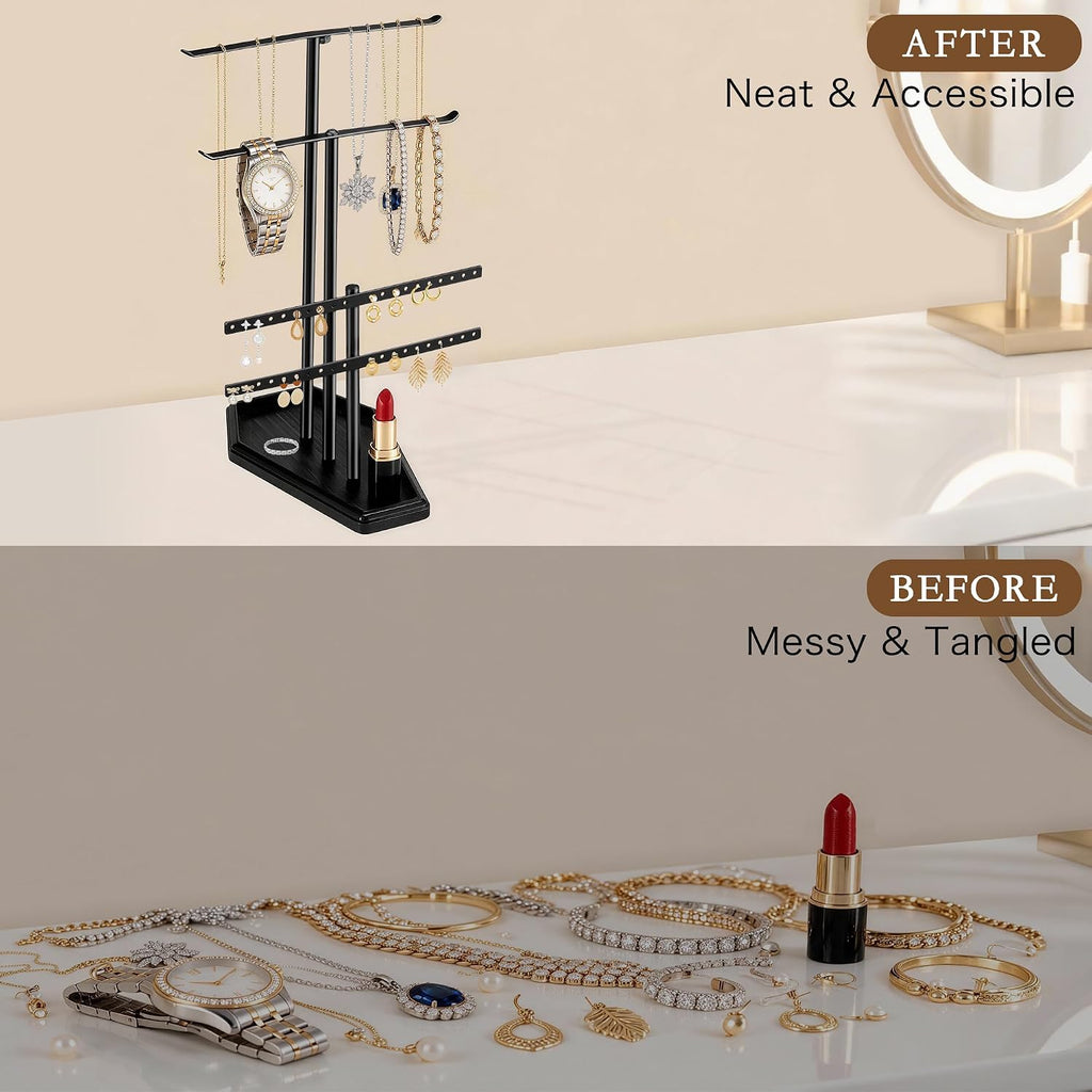 Gothic Jewelry Towers Goth Coffin Decor Earring Ring Bracelet Holder 4-Tier