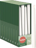 Bolsius Smooth Taper Candles - White - Pack of 32 - Decorative Household Candles - Burning Time 7 Hours - Unscented - Contains Natural Plant Wax - Without Palm Oil - 24.5 cm
