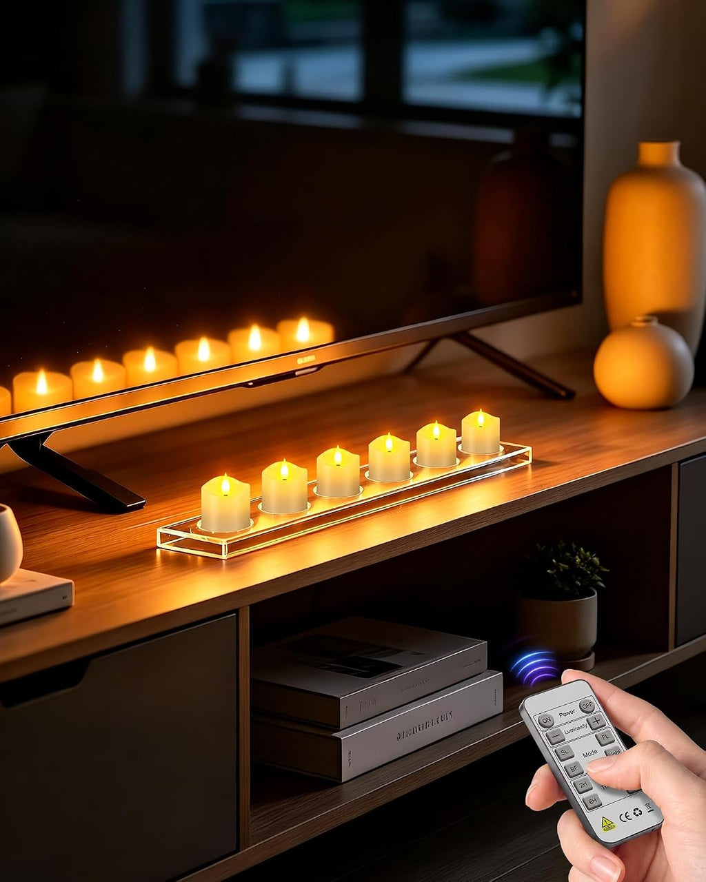 Yme Rechargeable Flameless Candles, Tea Lights with Remote & USB-C Charging