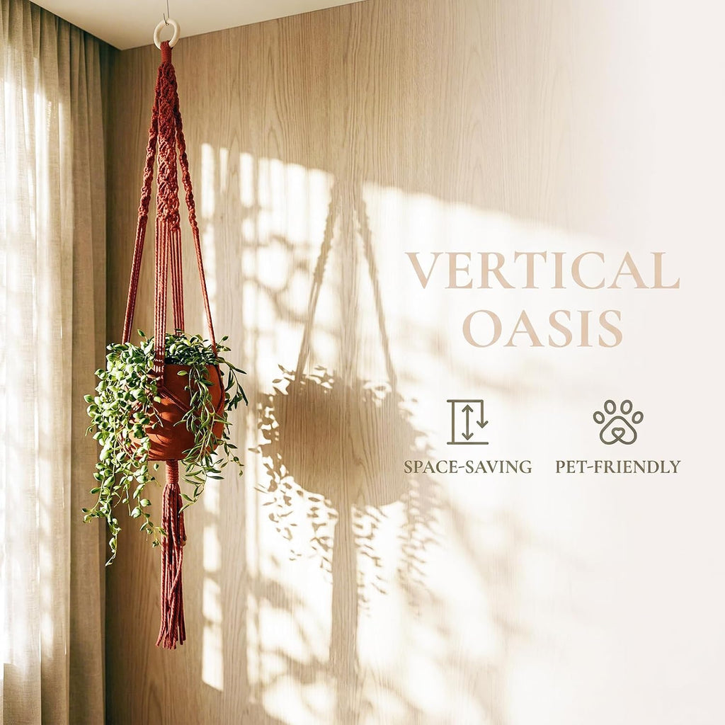 8-Pack Boho Plant Hanger, Macrame Pot Holder,Hanging Planter/Indoor/Balcony/Window Decoration Length 39" (Not Pot and Plant Included)