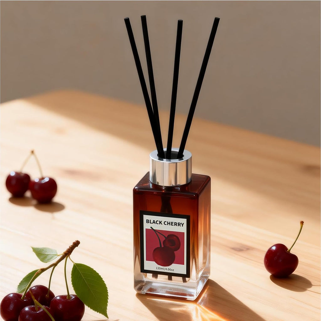 4.06 oz Reed Diffuser Set Black Cherry Air Freshener for Home