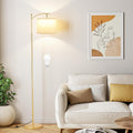Ambimall 60" Floor Lamp with 3 Color Temperatures, Adjustable Beige Shade, Gold Pole - Tall Lamp for Living Room, Bedroom, Office, Classroom, Dorm - 9W Bulb Included