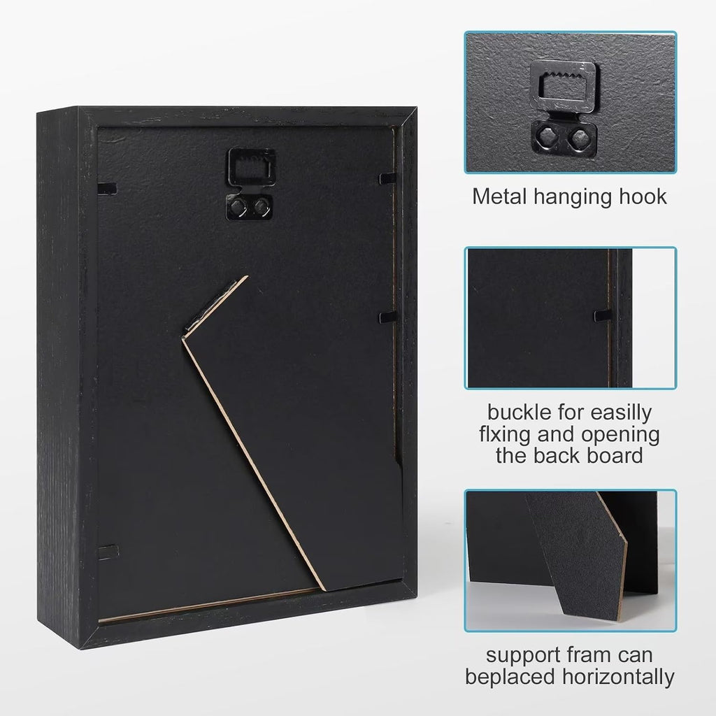 4x6 Small Black Shadow Box Frame Display Case