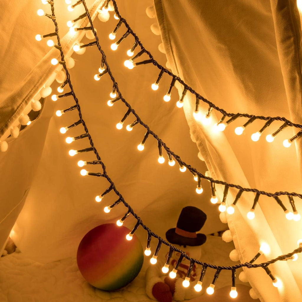 AWQ 500LED 49ft Christmas Cluster Lights Fairy String Light Xmas Tree Decor