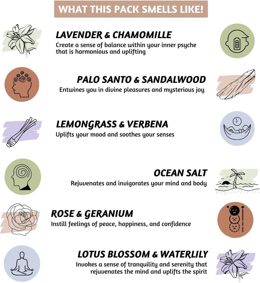 Folkulture Incense Sticks - Pack of 6 Insenses - 120 Sticks - Folkulture Incense Cones Scented, Set of 6 Inscents-Cones (120 Cones) with Incense Cones Holder for Relaxation (Fresh Start)