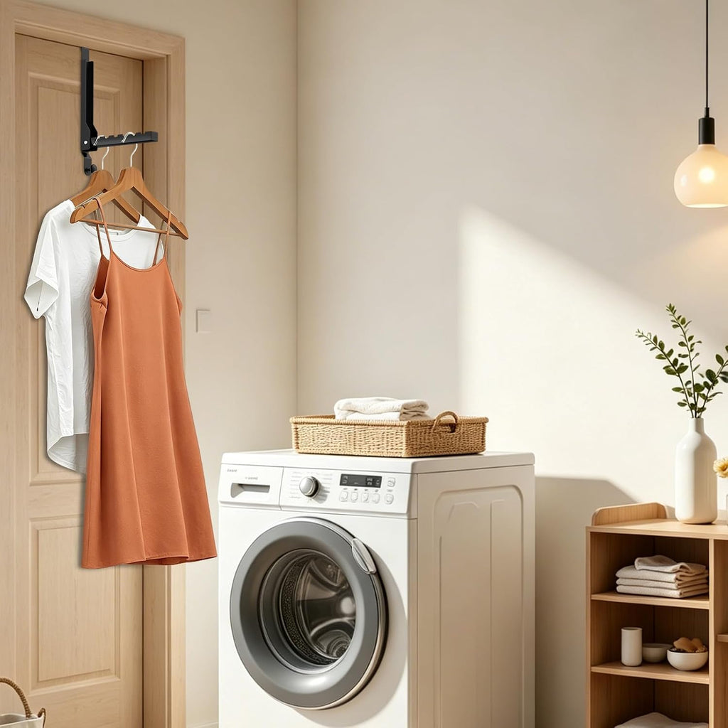 2 Pack Over The Door Hooks & Drying Rack