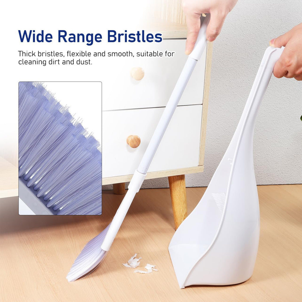 MAGICLULU Mini Broom and Dustpan Set with Toothed Dustpan Compact Handheld Sweeper for Kitchen Car Desktop Small Spaces Cleaning