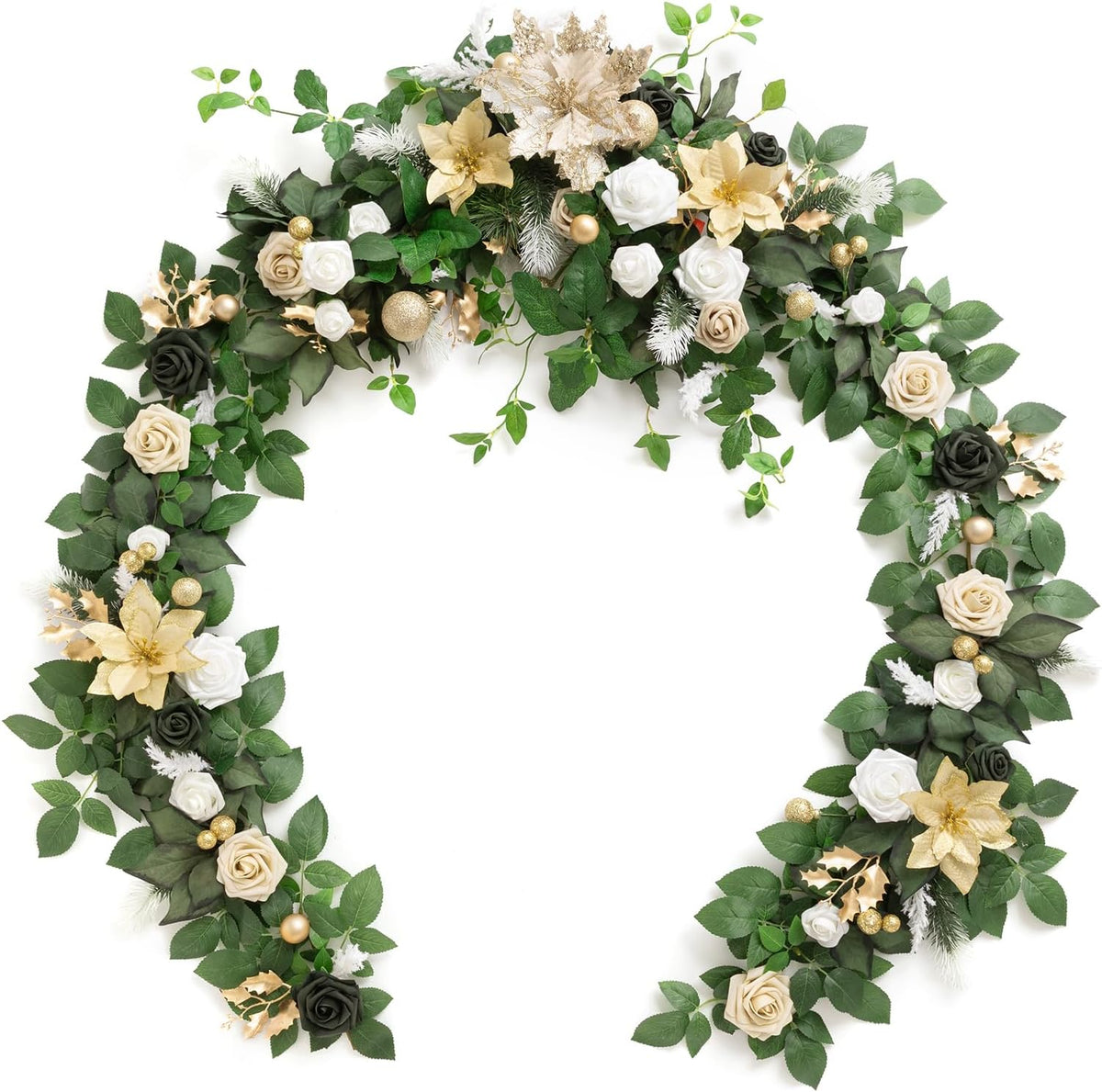 Ling's moment Christmas Artificial Flower Garland Wedding Arch 6 FT