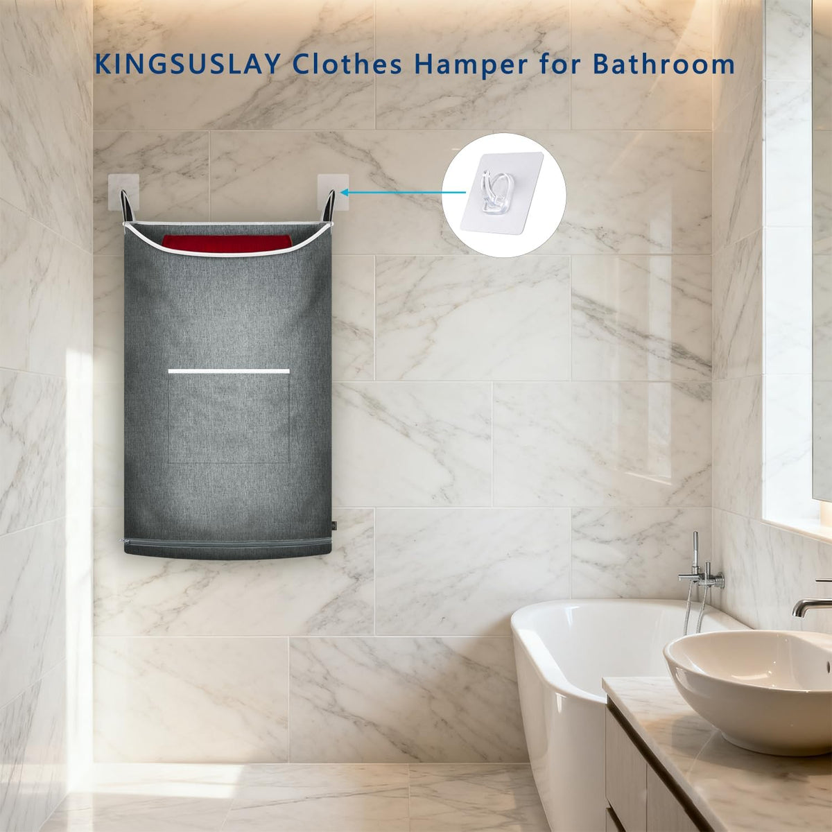 2Pcs XL Hanging Laundry Hamper,Over the Door Hamper Bag for Bathroom, Home.