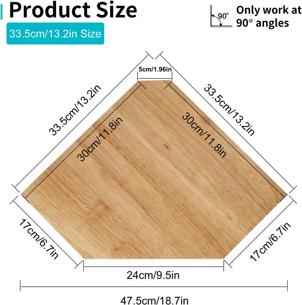 Corner Wall Shelf, Solid Oak Wood Floating Corner Shelf Organizer,Natural