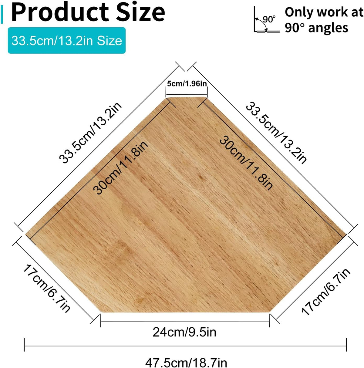 Corner Wall Shelf, Solid Oak Wood Floating Corner Shelf Organizer,Natural
