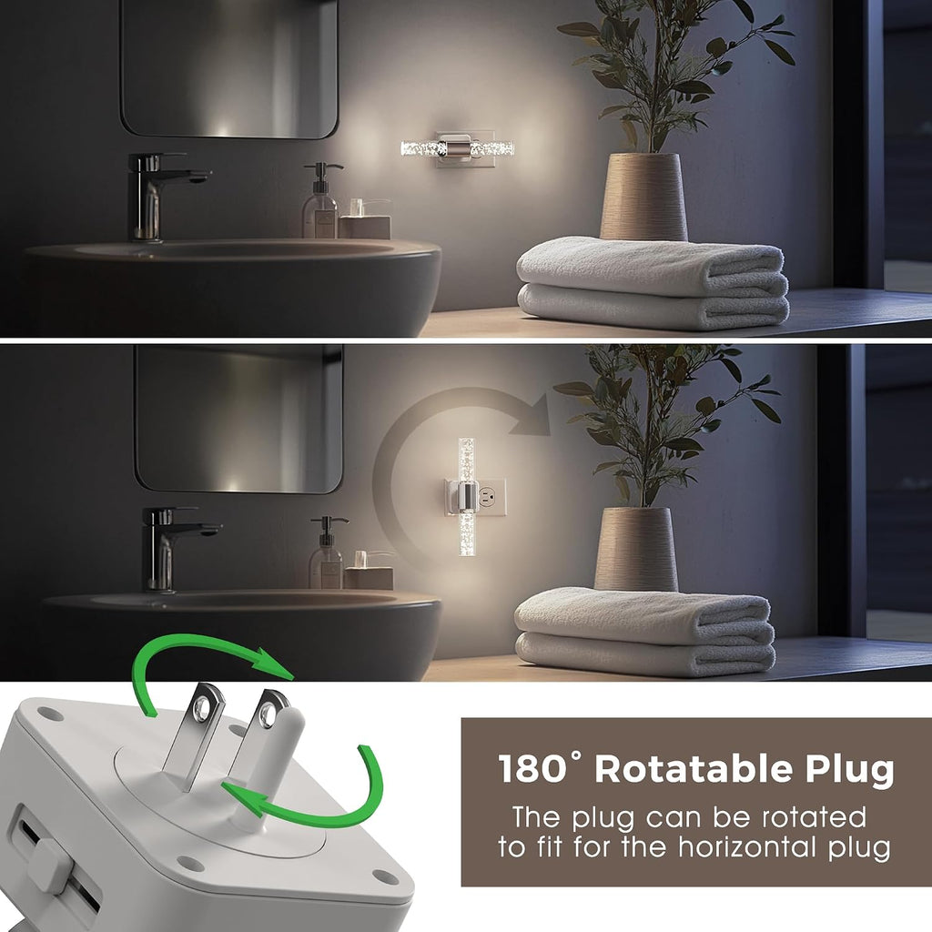 L LOHAS LED Bright Night Light, Night Lights Plug into Wall, 180° Rotating