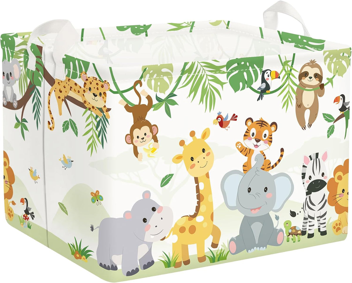 Clasty Animal Kid Storage Basket Foldable Laundry Hamper, 36L Tiger