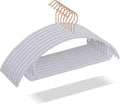 OIKA 50 Pack No-Bump Plastic Clothes Hangers, Gray, Non-Slip, Space-Saving