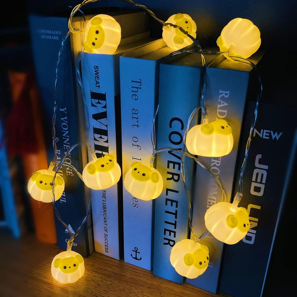 Cute Painted Sheep Night Light LED Sheep Ornaments String Lights Black Sheep Fairy Light Battery Powered Indoor Outdoor Party Decor Night Light (20LED, Dumpling Sheep)
