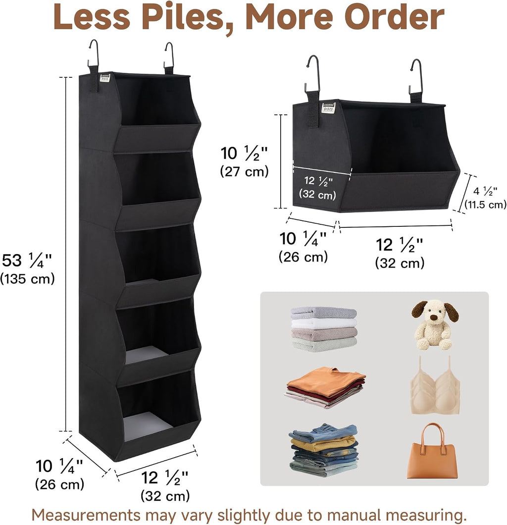 StorageWorks Basics Hanging Closet Organizer, Foldable Storage Organizer