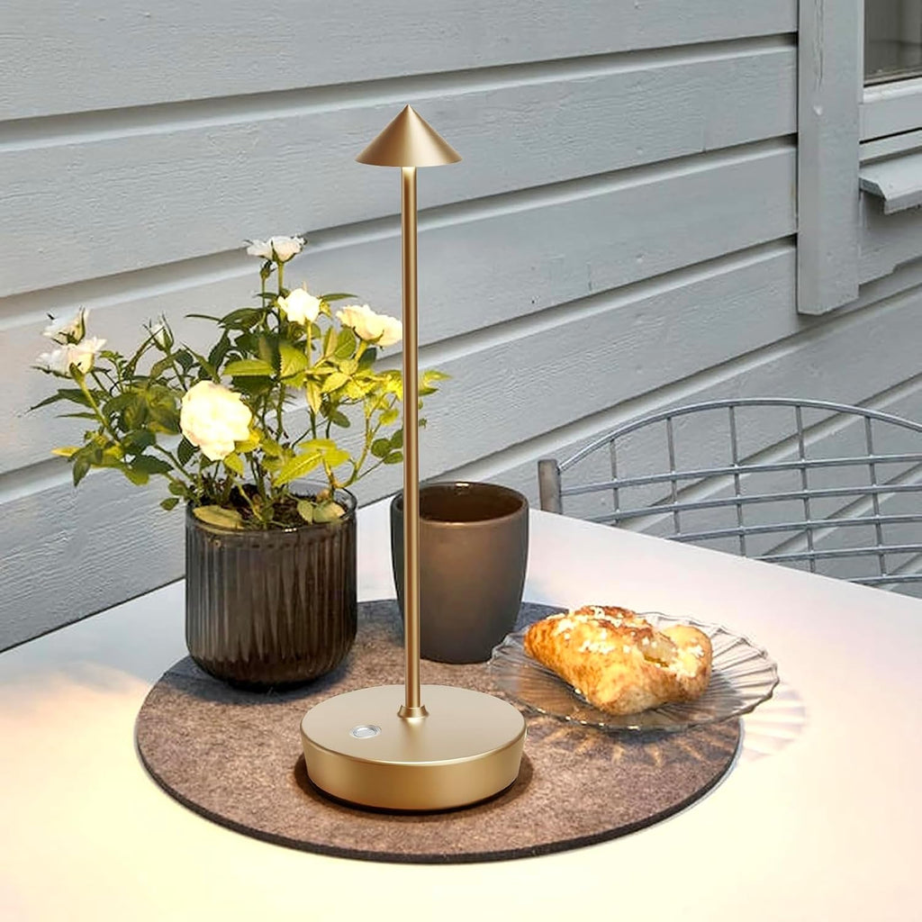 Cordless Rechargeable Led Table Lamp Battery Operated Light Bronze