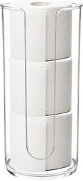 Youngever Plastic Toilet Paper Holder Stand, Clear Toilet Tissue Rolls Holder, Compact Toilet Tissue Rolls Organizer
