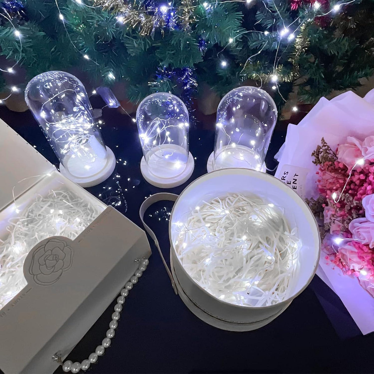 Etinga 20 Pack Fairy Lights, 10 LED 3.3ft Battery String Lights, Cool White