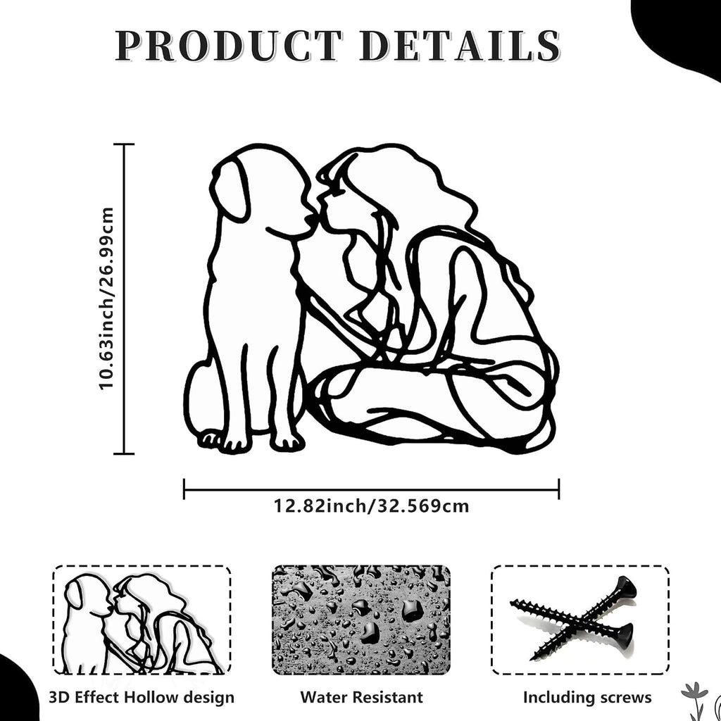 DICYWUDI Metal 12.8 * 10.6 inch Memory Gifts for Pet Lovers Wall Decor - Love My Black Dog Wall Art for or Indoor Kitchen Bathroom Bedroom