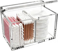 Acrylic Qtip Holder, Cotton Swab Dispenser Apothecary Jar Vanity Organizer