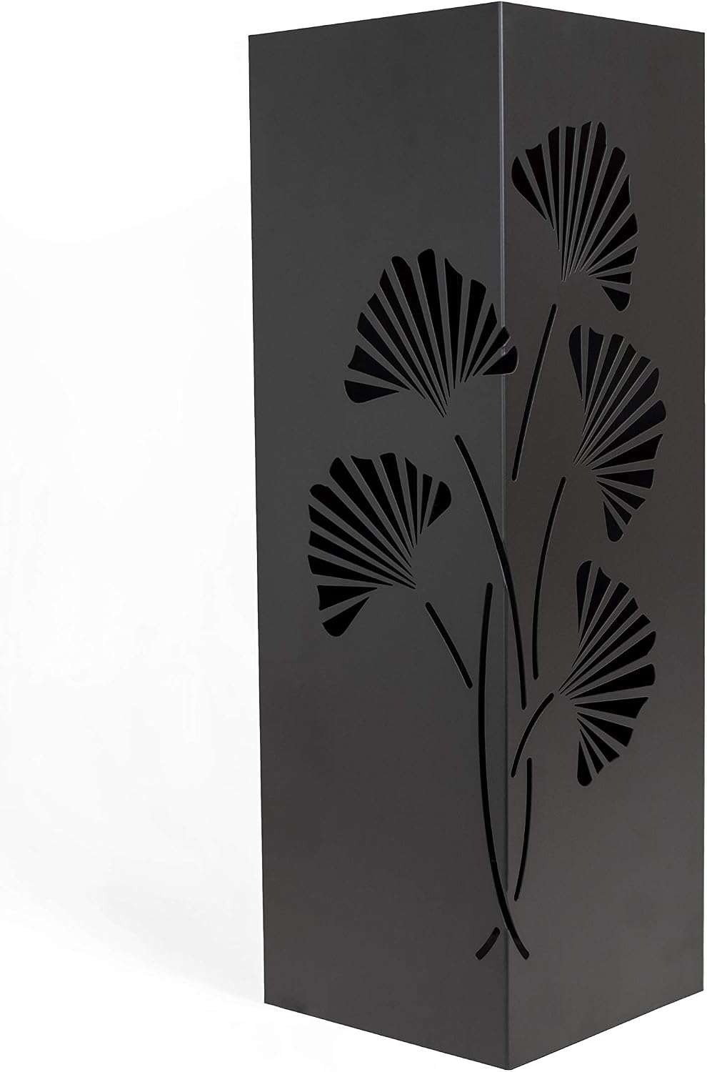 Mango Steam Black Tall 21.75" Japanese Ginkgo Leaf Umbrella/Cane/Walking Stick Holder, Stand, Rack Organizer