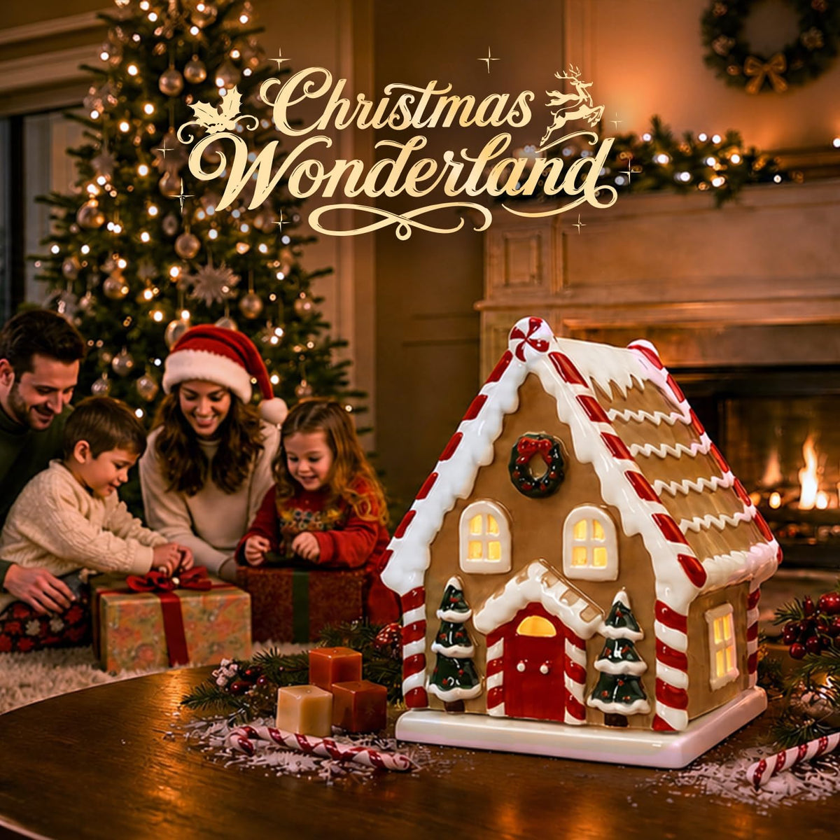 ARVIDSSON Christmas Wax Melt Warmer for Scented Wax, Gingerbread House