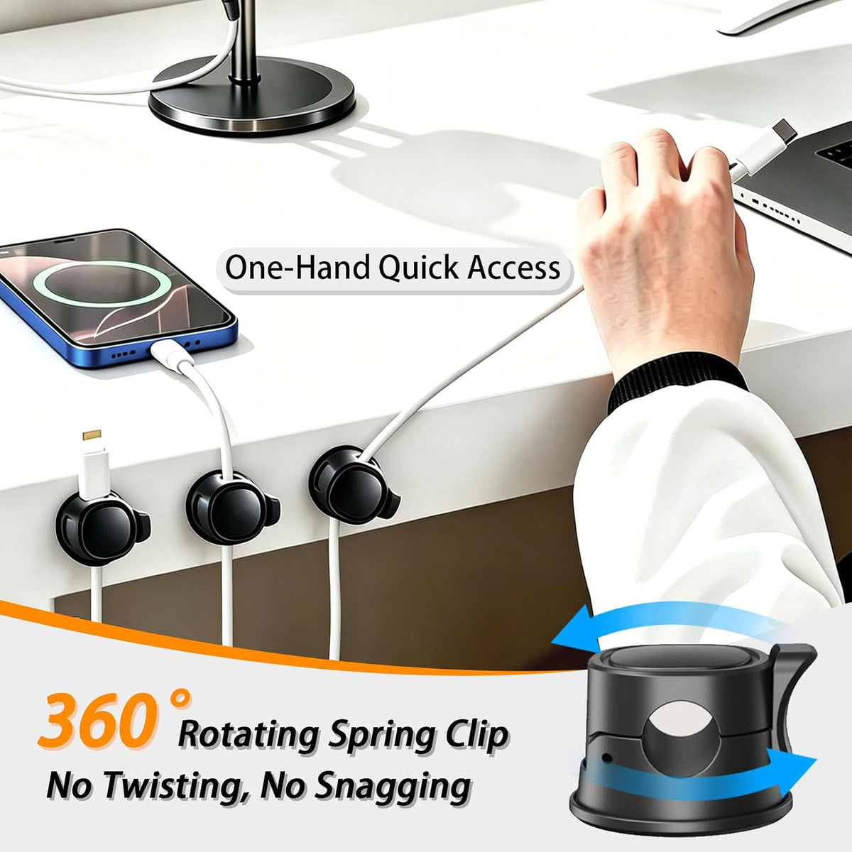 Cable Management Gaming Desk Organizer Kit 89PCS