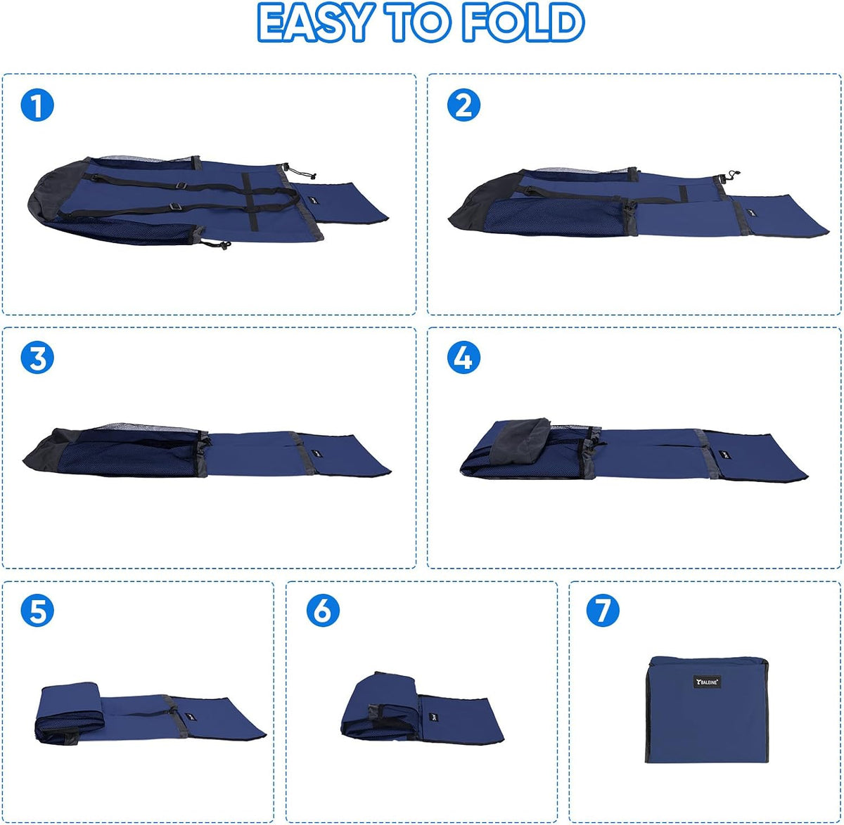 BALEINE 120L Laundry Bag Backpack, 900D Oxford Fabric Large Travel Laundry Bags with Shoulder Straps and 2 Mesh Pockets for College Dorm, Apartment, Laundromat (Navy, 120L)
