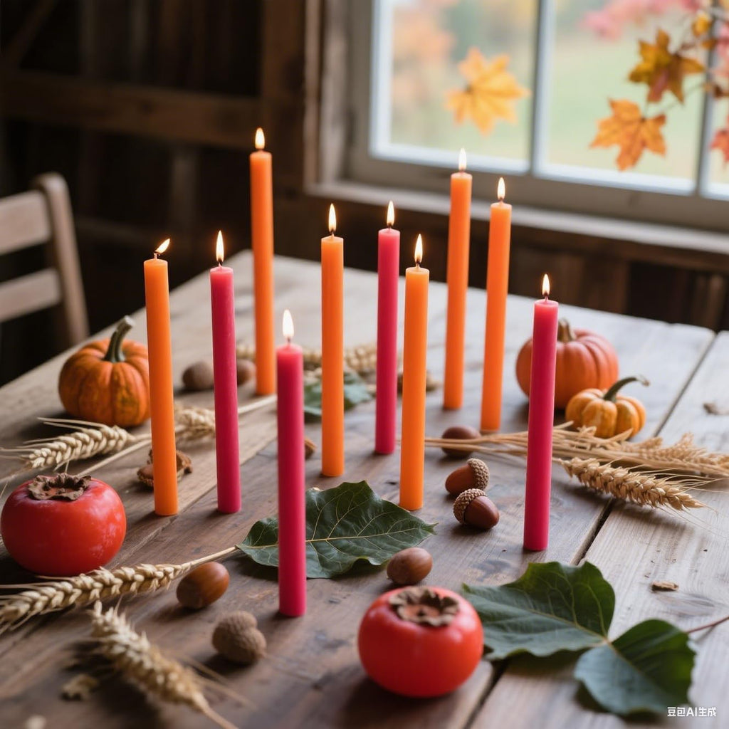 6 Orange 6 Hot Pink 10 Inch Taper Candles for Halloween Home Decor