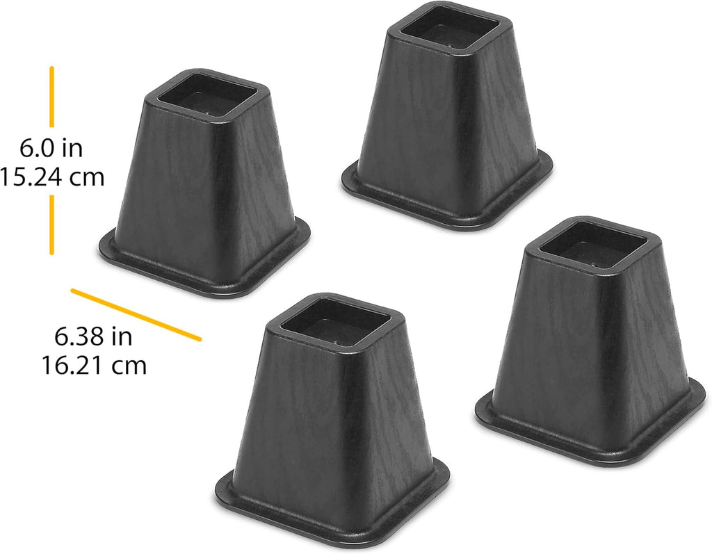 Whitmor Bed Risers - Black (Set of 4)