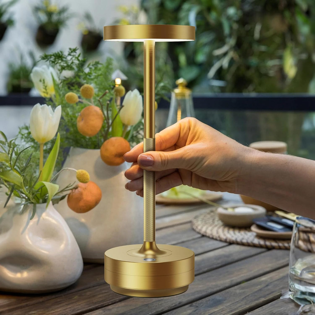 LED Ccordless Table Lamp Rechargeable,Battery Powered Outdoor Table Light