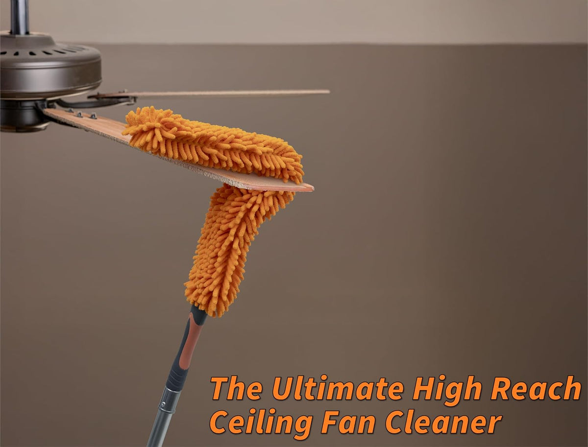 Ceiling Fan Blade Duster Cleaner with 4-14 ft Extension Pole (20ft Reach)