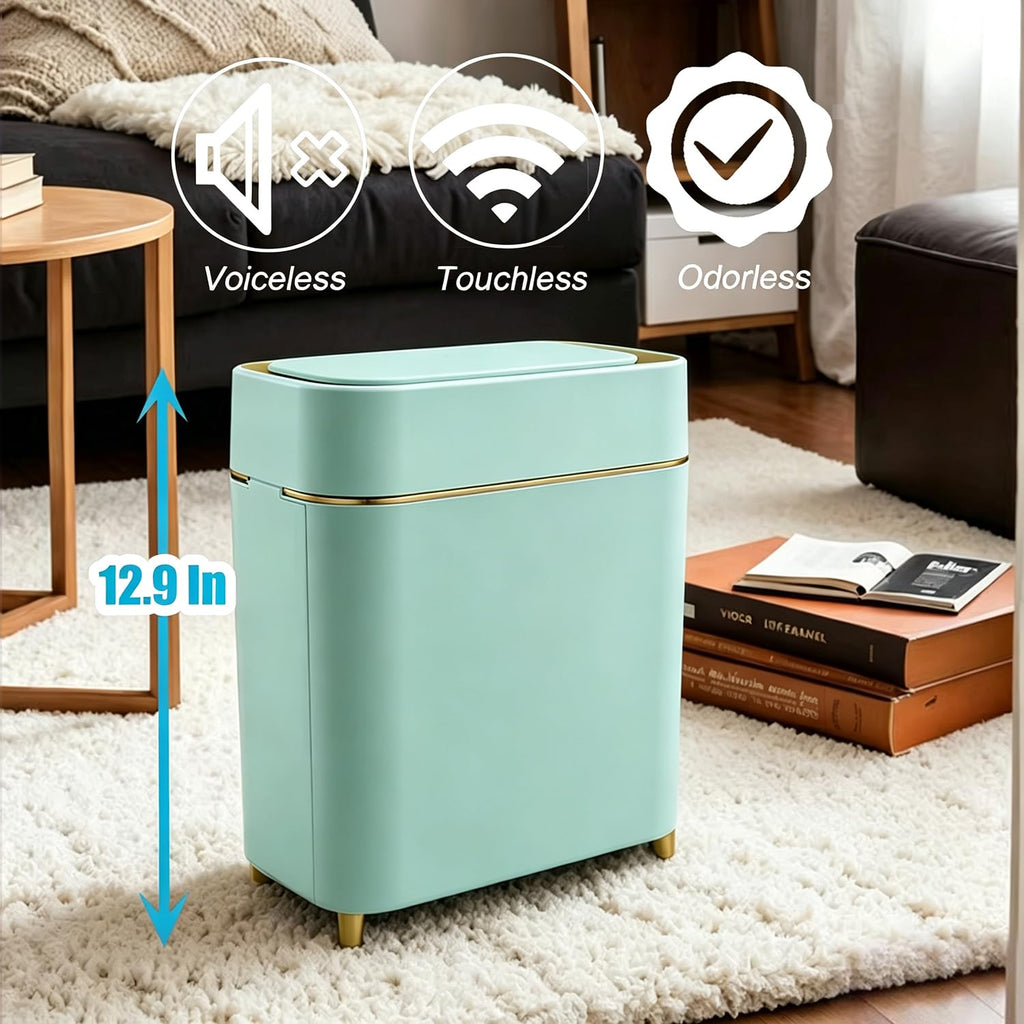 Yatmung Touchless Bathroom Trash Can with Lid - Motion Sensor Trash Can