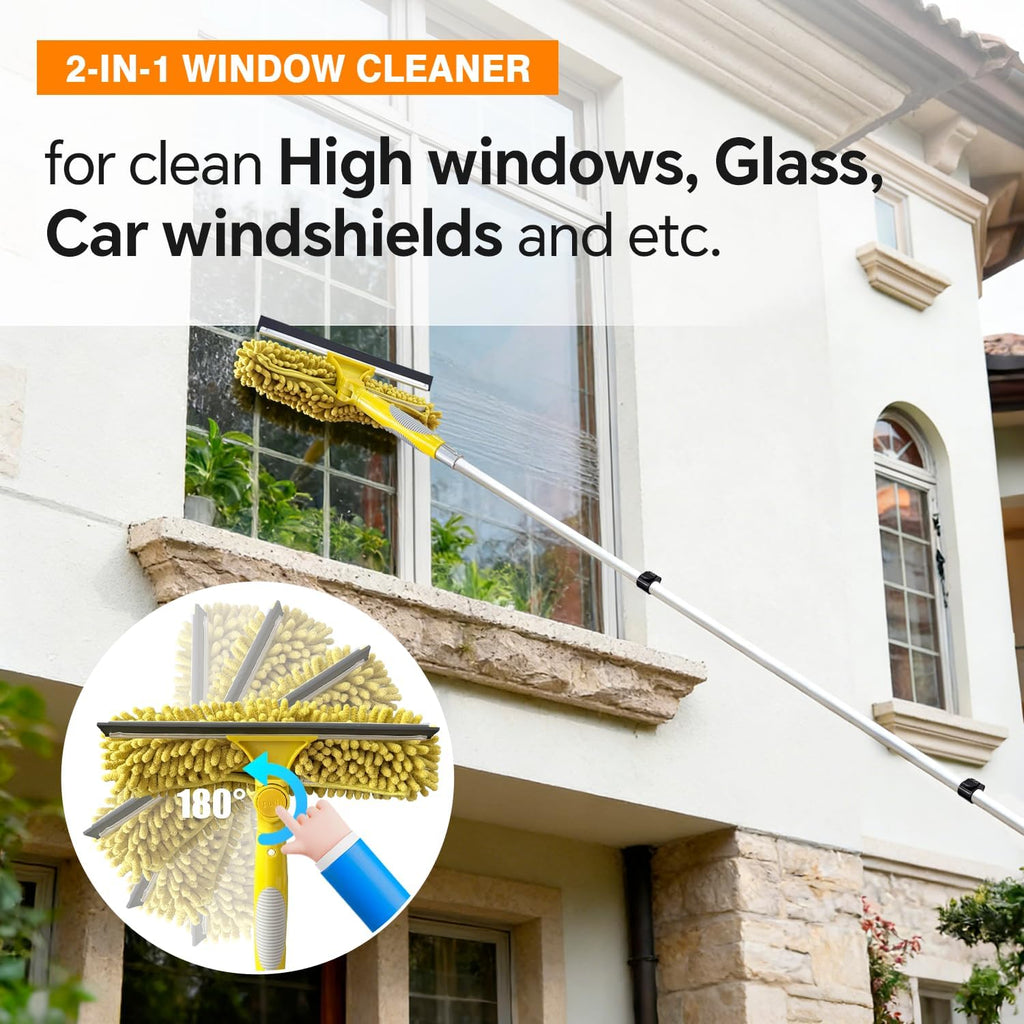 5-in-1 20Ft 4-Stage Telescoping Extension Pole Kit for Cleaning
